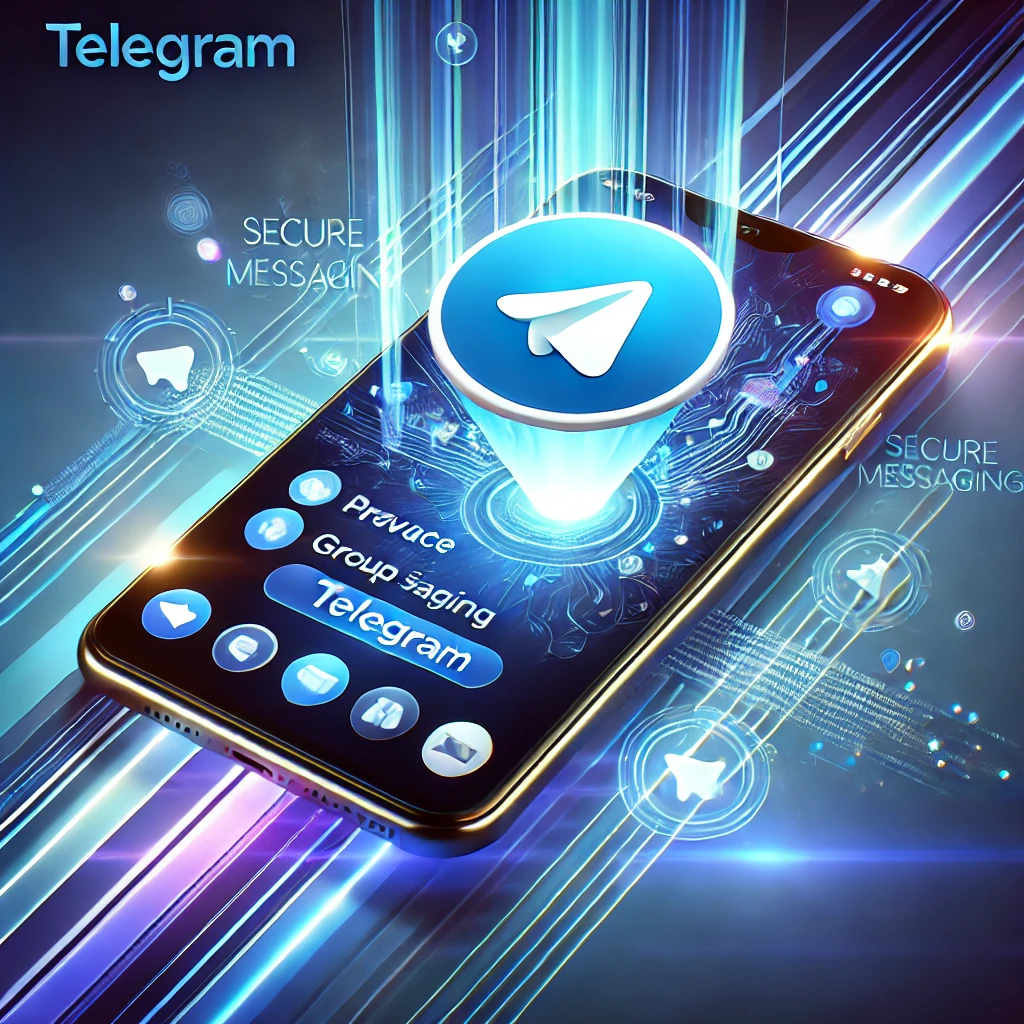 "Telegram interface showcasing secure chats, cloud storage, and large group creation, a reliable alternative to Gold WhatsApp."